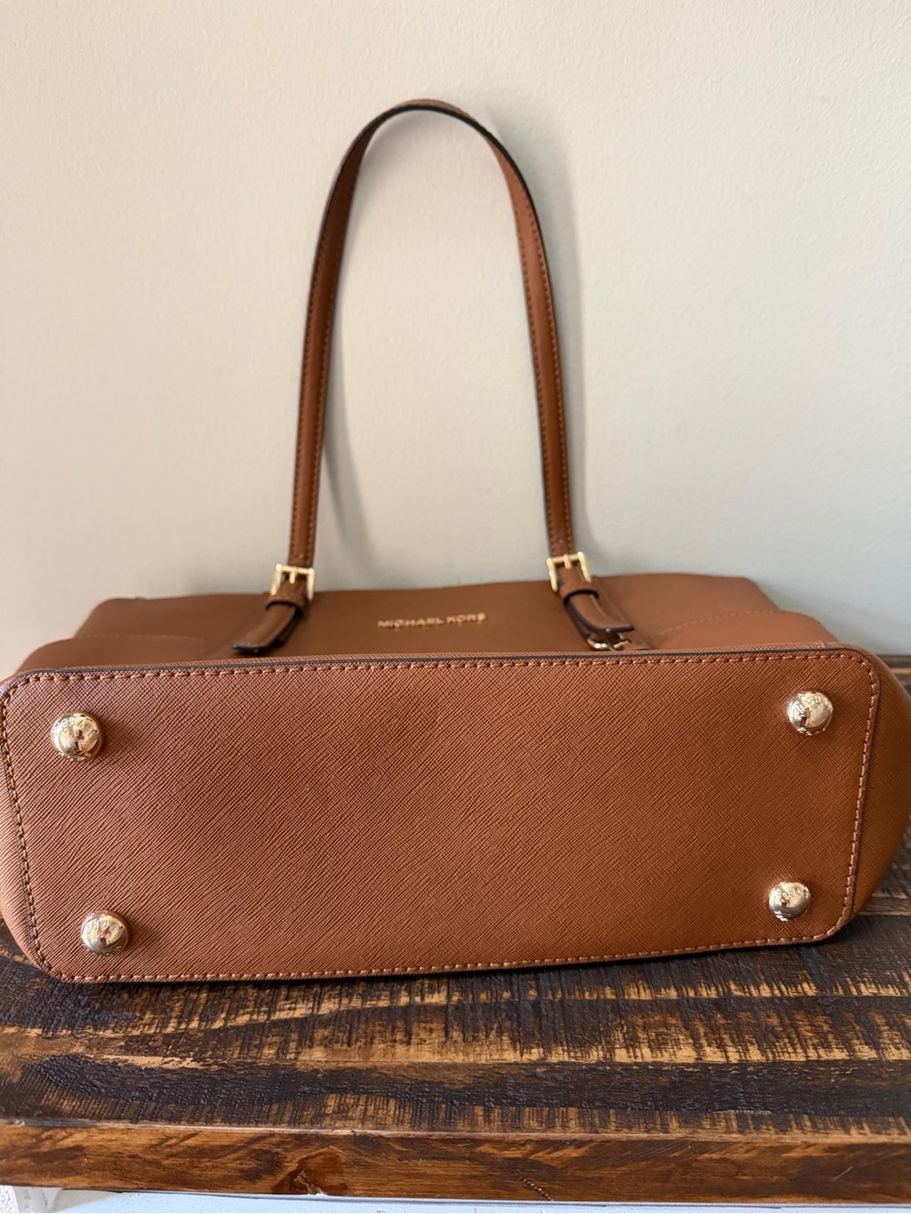 Michael Kors Cognac Tote with MK Charm - Picture 7 of 9